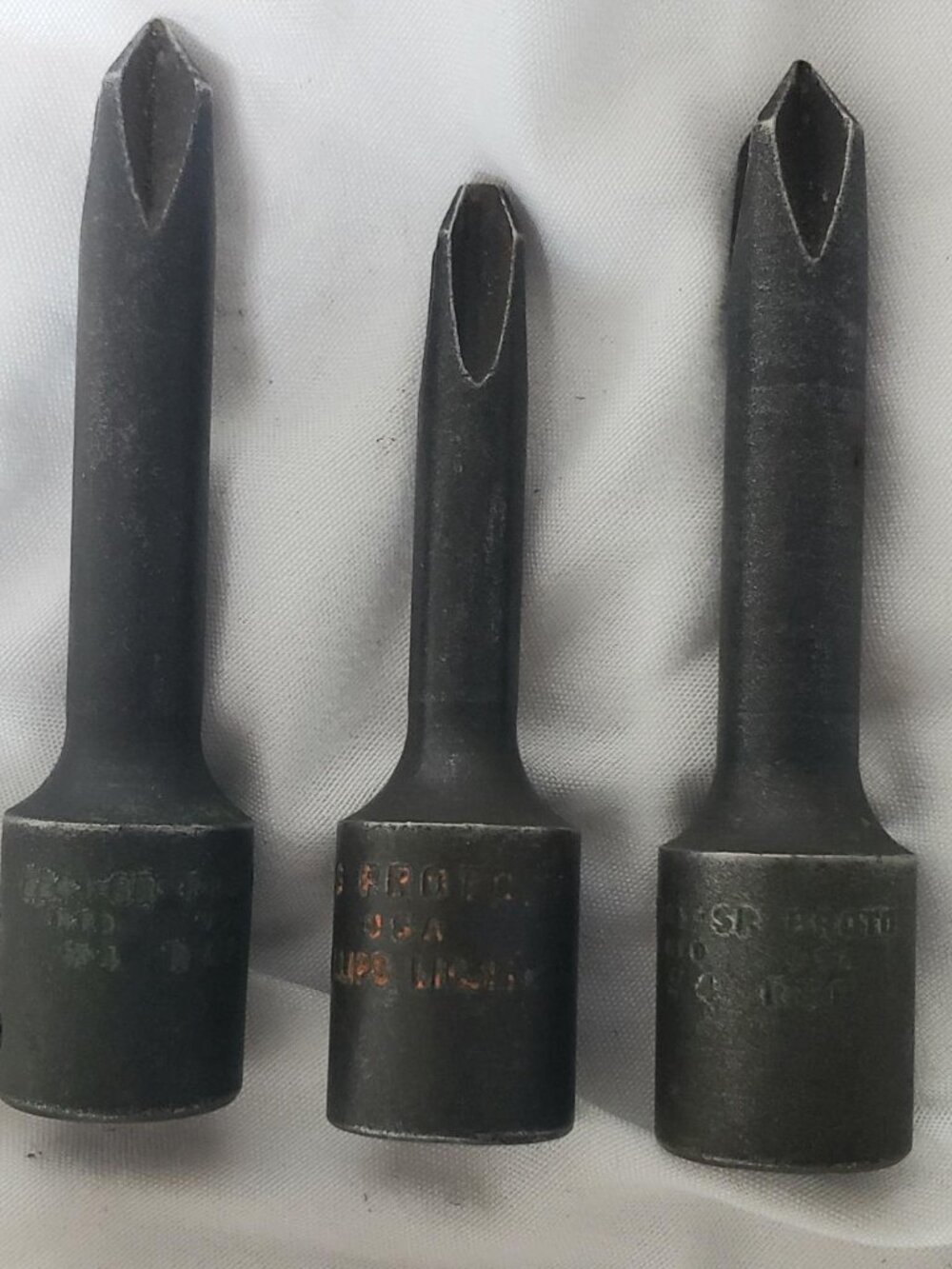 VINTAGE LOT OF 3 PROTO PHILLIPS SOCKETS 542-2S #3, 524-SR #4